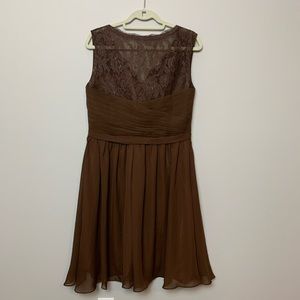 Brown lace formal dress size 14 short prom